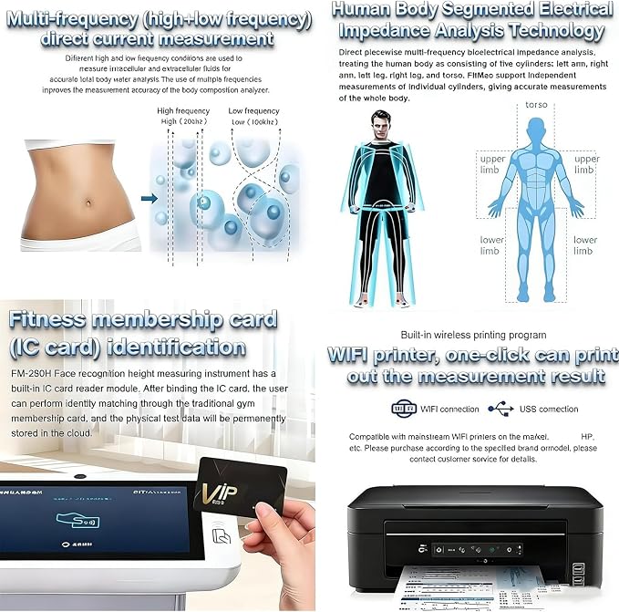Smart Body Composition Analyzer with 10.1 inch HD Touch, Bioimpedance Analysis Machine, Precise Measurement for Fat, BMI, Weight & Muscle