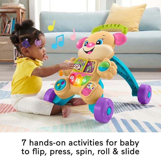 Fisher-Price Baby Toy Laugh & Learn Smart Stages Sis Walker with Educational Music Lights & Activities for Infants Ages 6+ Months