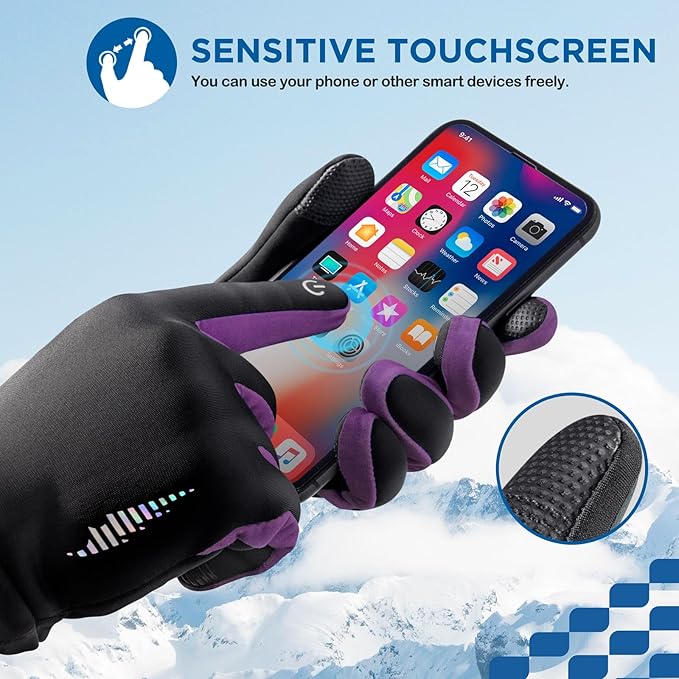 SIMARI Kids Winter Gloves Touchscreen Warm Thermal Water-Resistant for Boy Girl Running Cycling Snow Skiing in Cold Weather