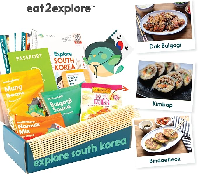 Cooking Kits for Kids - Interactive & Educational Set with 3 Recipe Cards, Key Ingredients & Cooking Tools - Ideal Idea for Kids who Love to Create Meals (South Korea Edition)