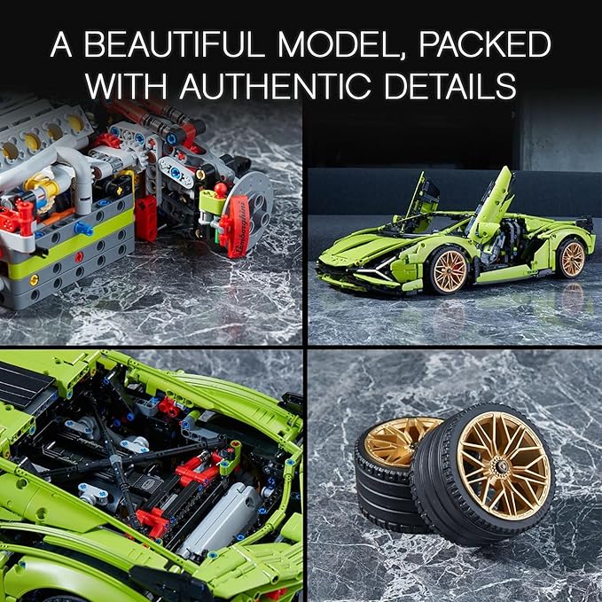 LEGO Technic Lamborghini Sián FKP 37 Building Sets for Adults - Detailed Lamborghini Model Car Kit for Men & Women, Ages 18+ Years - Display in Room as Decor - 42115