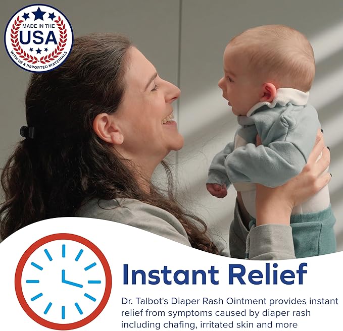 Dr. Talbot's Maximum Strength Diaper Rash Ointment - 2 oz - Zinc Oxide Skin Protectant with Peruvian Balsam - Treats and Prevents Rash