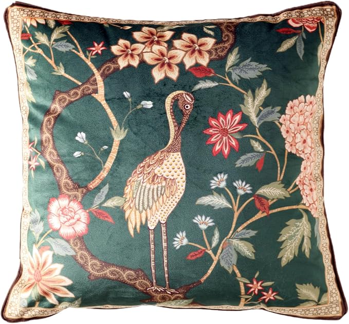 Designer Vintage Velvet Throw Pillow Cover,22"x22"-Mitchell | Pillow Cover,Concealed Zipper Design,Dragonfly Pattern,Sofas,Bedroom,Living Room,Lounge Chairs,All Season Home Decor