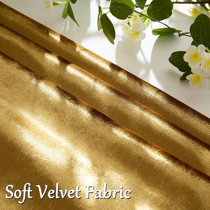 GIGIZAZA Decorative Couch Throw Pillow Covers,Set of 2 Gold Square Pillow Cushion Covers 22x22,Pillow Cases Velvet Pillow Covers | Throw Pillows for Couch Sofa,300gsm Soft Textured Fabric,Modern Square Pillowcases,Luxury Cushion Covers