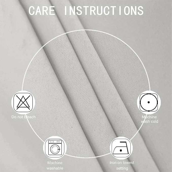LEMOMO Blackout Curtains 42 x 84 inch/Light Grey Curtains Set of 2 Panels/Thermal Insulated Room Darkening Bedroom Curtains