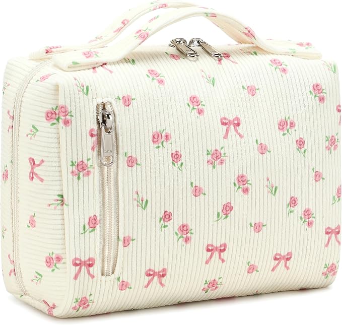Bluboon Makeup Bag Zipper Pouch Travel Portable Cosmetic Bag Organizer for Women and Girls