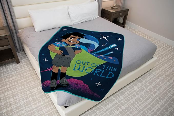 Jay Franco Plush Throw Blanket – 46" x 60" Inch Cartoon Kids Soft & Cozy Fleece Throw for Bedroom & Couch Décor, Official Licensed Product, Blue - Elio