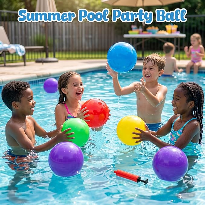 AMOR PRESENT 6PCS Playground Balls, 8.5 Inches Inflatable Rubber Kickball Dodgeballs for Kids and Toddlers, Inflatable Balls for Indoor and Outdoor Games, Goodie Bags Stuffers, Dog Toys