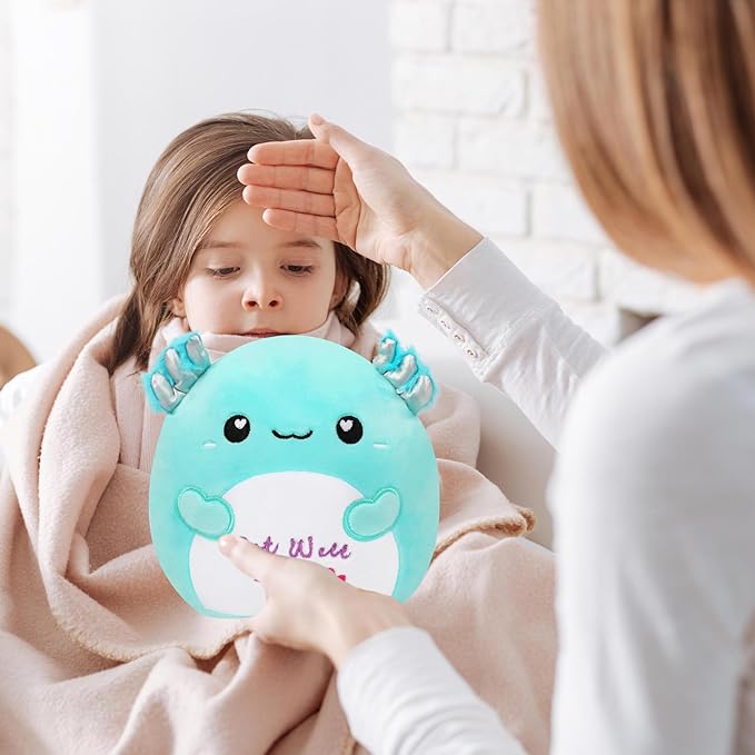 Easfan Get Well Soon Axolotl Plush Pillow Soft Cute Salamander Plush EEL Better for Women Men Get Well Soon Gifts for Kids Patient