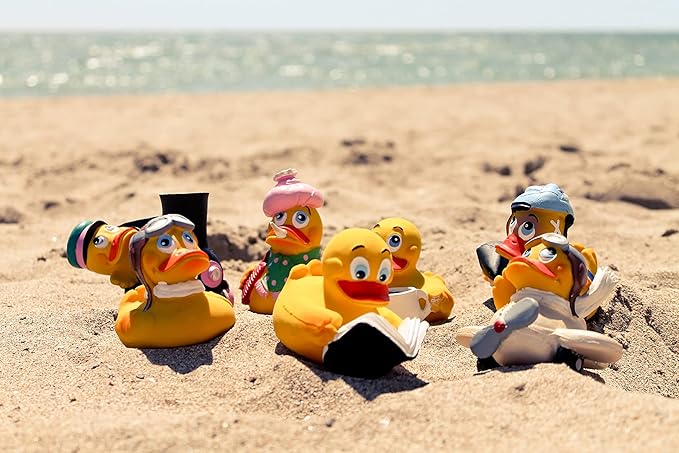 Lanco Pilot Rubber Duck Bath Toy | All Natural, Organic, Eco Friendly, Squeaker | Imported from Barcelona, Spain