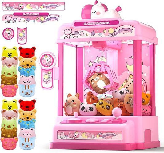 Skirfy Claws Machines for Kids Age 6+, Mini Vending Machines Girls Unicorns Toys with Sound & 20 Mini Plush Toys,Arcades Game Indoor Toy for Home Party Birthday