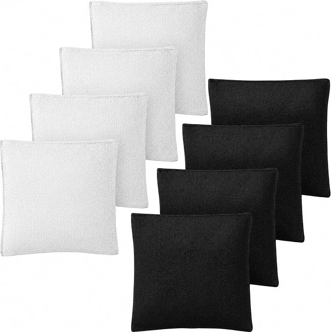 Set of 8 Regulation Cornhole Bags Double Sided, Weather Resistant Bean Bags for Cornhole Toss Game, Corn Hole Beans Bags with Tote Bag