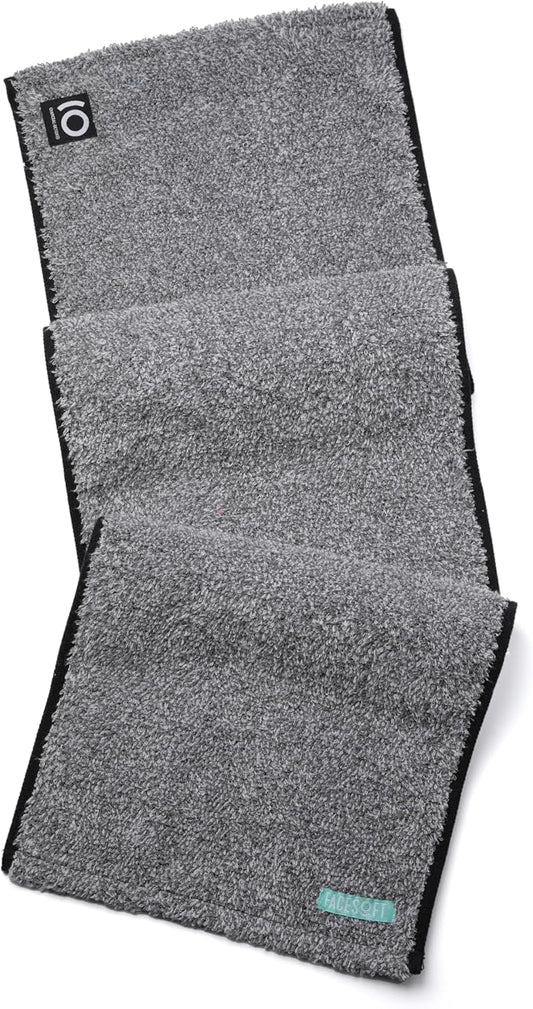 Facesoft Yoga Towel - Infused with Activated Charcoal to Detoxify and Sweat - Made with Eco-Friendly Aqua-Cotton Yarn - Biodegradable and Sustainable - All Ages