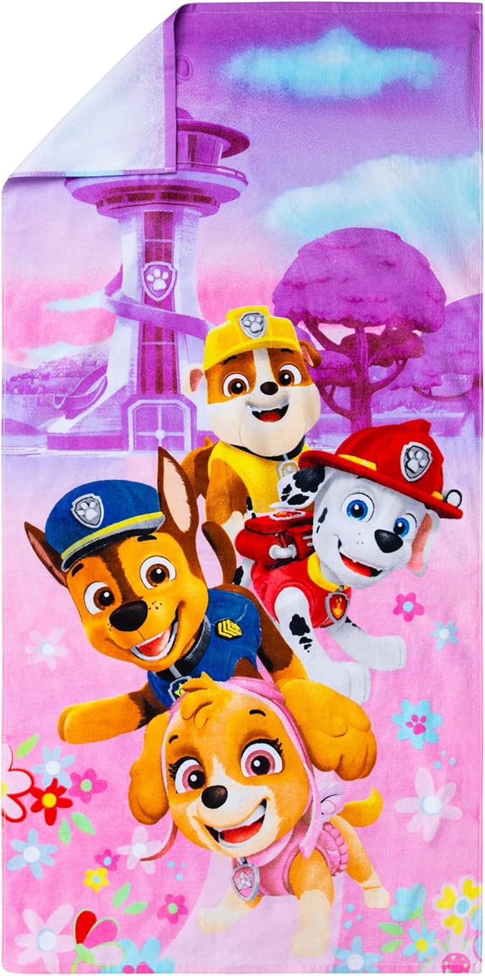 Franco Kids Super Soft Cotton Bath/Pool/Beach Towel, 58 in x 28 in, Paw Patrol Girls