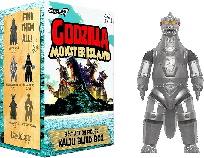 Super7 Toho Godzillla Monster Island Blind Box - (12 Pack) 3.75" Toho Godzilla Action Figures Classic Movie Monster Collectibles and Retro Toys