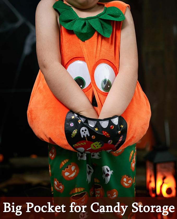 IKALI Halloween Pumpkin Costume with Pumpkin Hat Halloween Dress Up