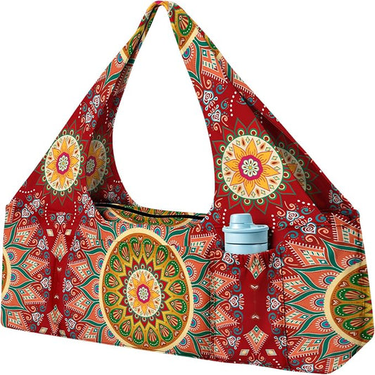 Yoga Mat Bag Large Yoga Bag and Carrier with Strap Zipper and Pockets Fits All Your Stuff Yoga Tote Pilates Bags for Women Fit Most Size Mats