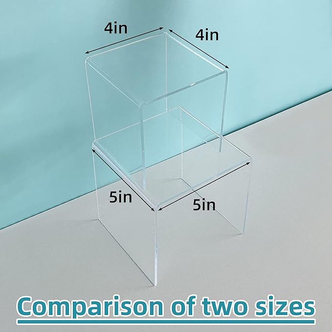 ihomecooker Acylic Riser Square Display Stand For Cupcakes, Arts and Crafts (Clear, 8P-5INCH)