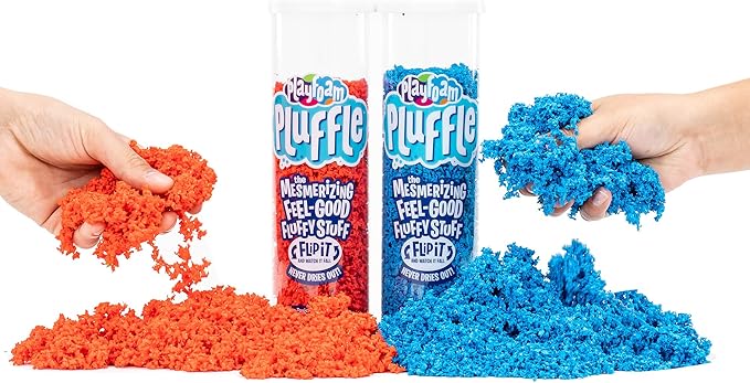 Educational Insights Pluffle® 2-Pack Red & Blue - Sensory Bin Foam Set, No Mess Alternative to Sand Toys & Slime for Toddlers, Fun Sensory Table Filler for Home or Classroom, Gift for Kids Ages 3+