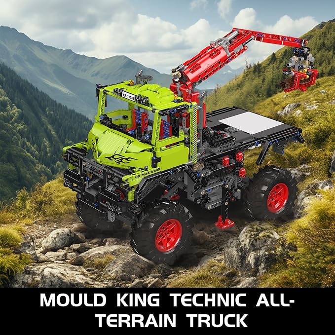 Mould King 17038 Off-Road Trucks Building Kits, All-Terrain 4x4 Mountain Truck Car Sets Model with Electric Motor, Gift for Age 14+/Adult Collections Enthusiasts (2002+ Pieces)