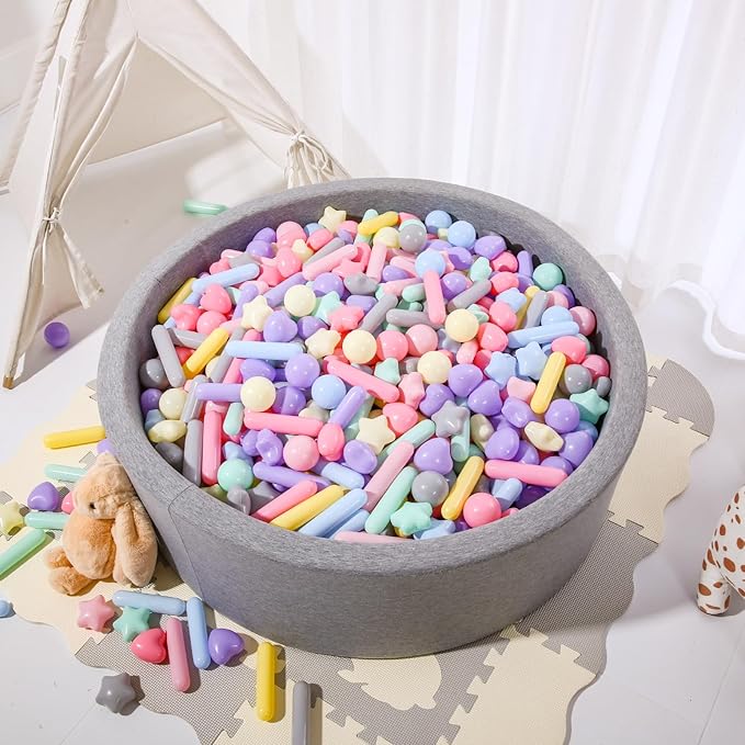 STARBOLO Ball Pit Balls for Toddlers - Macaron Ball Pit Balls Crush Proof Plastic Toy Balls for Toddlers Ball Pits, Baby Pool Water Toys,Ball Pit Play Tent,50pcs(Macaron)
