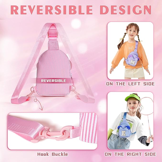 Gifts for Kids, Girls Birthday Gift Trendy Stuff | Orange Crossbody Fanny Packs for Girl Kids Cross Belt Sling Bag Kid Birthday Gifts for Sister Daughter Sister (Orange G)