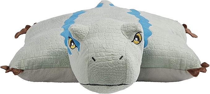 Pillow Pets 16” Blue Velociraptor Stuffed Animal, Jurassic World Dinosaur Plush Toy