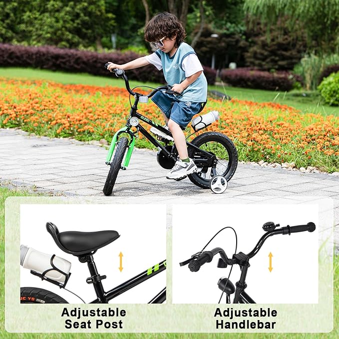 Glerc Fantacy Kids Bike, 12-20 Inch Children Bicycle for 2-13 Years Old Boys Girls, Kids Bicycle with Water Bottle Holder & Headlight & Training Wheels, Multiple Colors