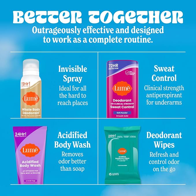 Lume Whole Body Deodorant - Smooth Solid Stick - 72 Hour Odor Control - Doctor Developed - Aluminum Free, Baking Soda Free and Skin Loving - 2.6 Ounce (Summer Peach)