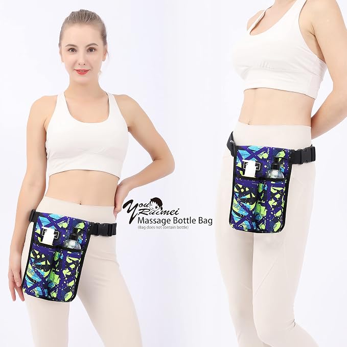 Massage Bottle Bag Massage Therapist Holster Massage Lotion Holster Massage Oil Holster（YR2KD-MiCai-LV）