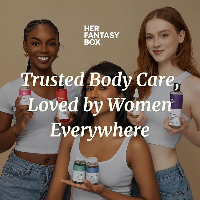 Her Fantasy Box Yummy | Body Wash - Indulgent, Luxurious Body Wash for Deep Cleansing, Moisturizing, and Nourishing Skin - Refreshing Scent for All Skin Types - 8 oz Shelf Life of 500 Days.