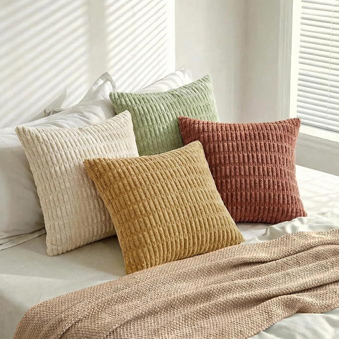Fancy Homi 4 Packs Decorative Throw Pillow Covers for Living Room Couch Bed, Modern Farmhouse Boho Home Décor Accent Cushion Case, 20" x 20", Fall