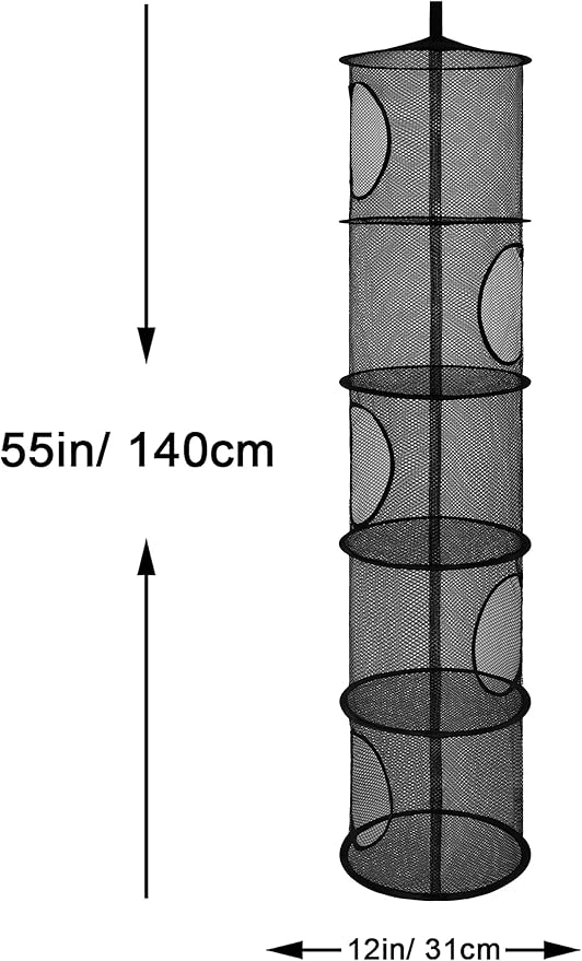 3Pcs Stuffed Animal Storage Foldable Stuffed Animal Net or Hammock Organizer, 5 Compartments Hanging Mesh Toy Storage Hammock for Kid Room Toys, Gloves, Hats, Socks（Black）