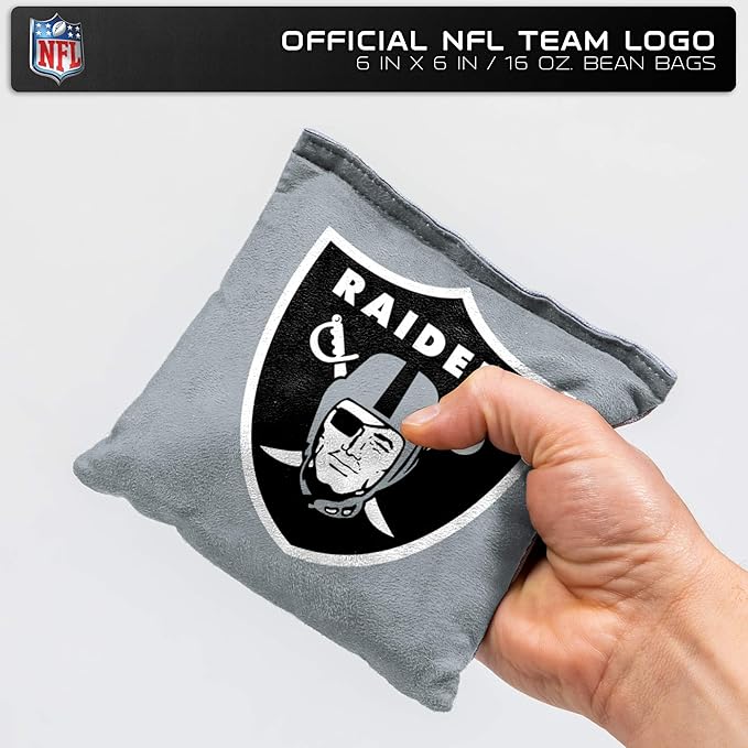 NFL Pro Football Dual Sided Bean Bags by Wild Sports, 8 Count, Premium Toss Bags for Cornhole Set - Great for Tailgates, Outdoors, Backyard