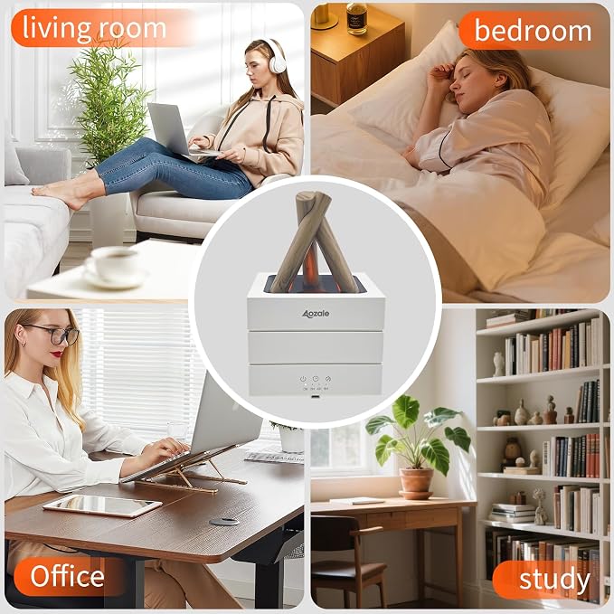 Campfire Flame Fire Diffuser, Bonfire Aromatherapy Essential Oil Diffuser, 280ML Ultrasonic Mist Humidifier with Remote, 7-Color LED, Timer, Auto Shut-Off for Bedroom, Office, Yoga, Gifts