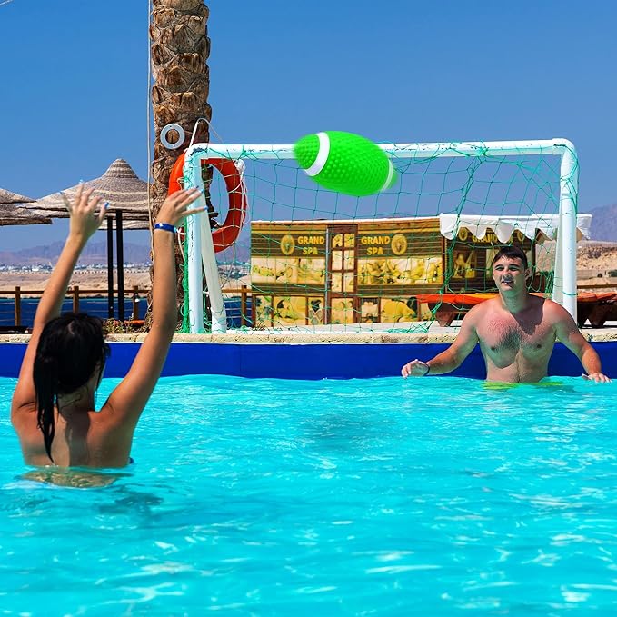 Hiboom Pool Football for Swimming Pool, Waterproof Water Football for Underwater Passing, Dribbling, Pools Toys Ball with Water Filling, Diving Games for Teens Adults(Green)