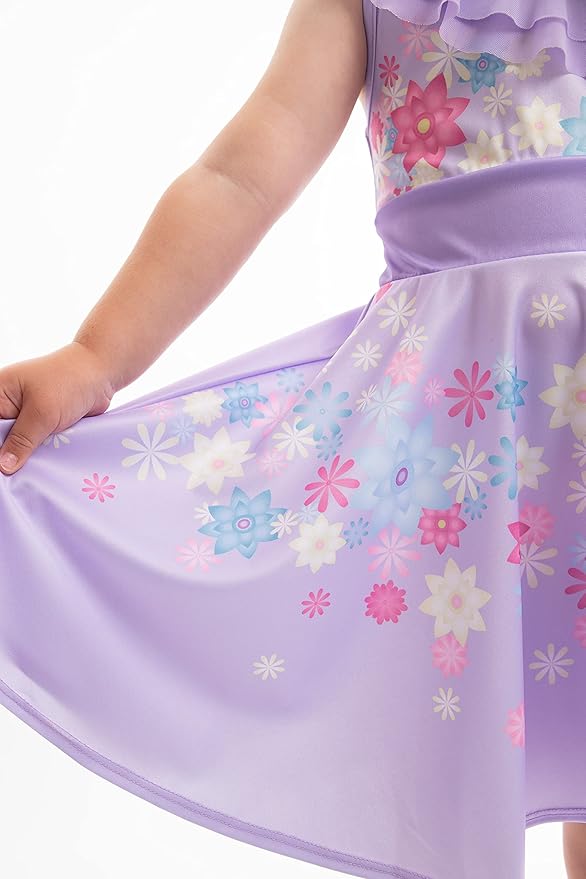 Little Adventures Flower Princess Twirl Dress - Machine Washable Child Pretend Play and Party Outfit with No Glitter