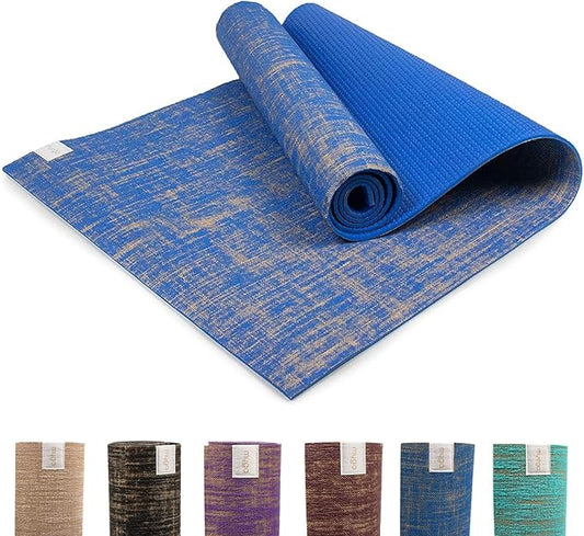 Myga Jute Yoga Mat, High Performance Vegan Floor Exercise Mat, Eco Friendly Biodegradable Yoga Mat with PVC Backing,72" x 24", 0.2" Thickness