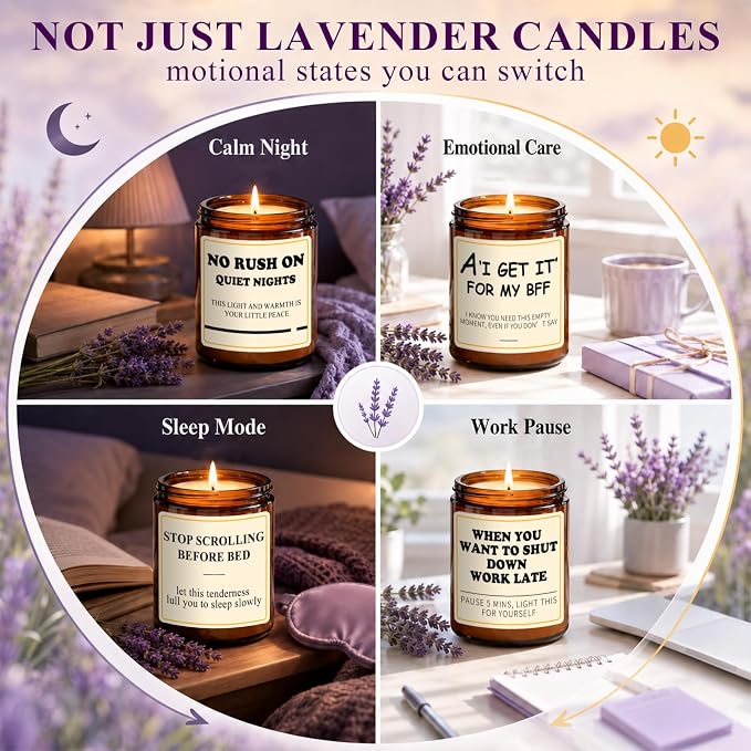 Best Friend Birthday Gifts for Women - Lavender Scented Candles for Women, Mothers Day Gifts for Woman, Friendship Gift for Friends, Bestie, Sister, BFF, Cool Bestie Gift Ideas for Females