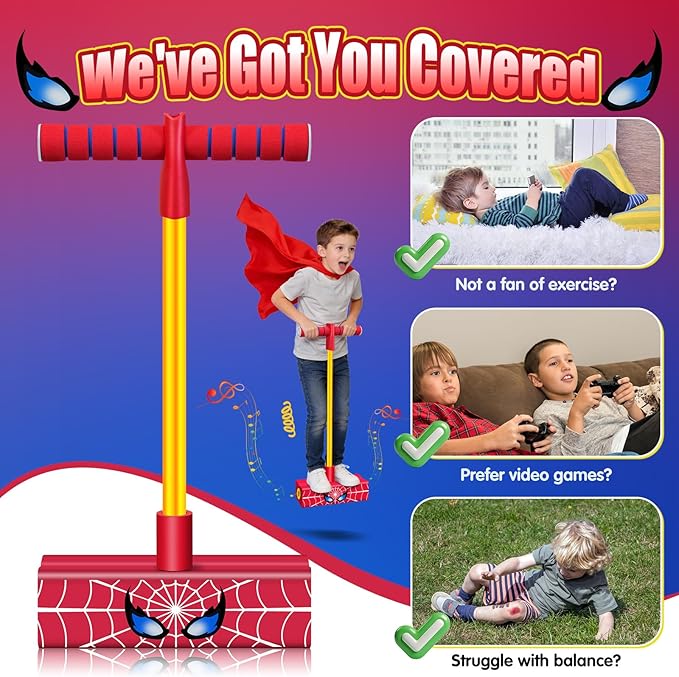 Pogo Stick: Toys for Boys 4-6, Outdoor Toys for Kids Ages 4-8, Toys for 3 4 5 6 7 8 9 10 11 12 Year Old Boys, 3+ Year Old Boy Gift, Birthday, Easter, Christmas, Foam Pogo Jumper for Kids