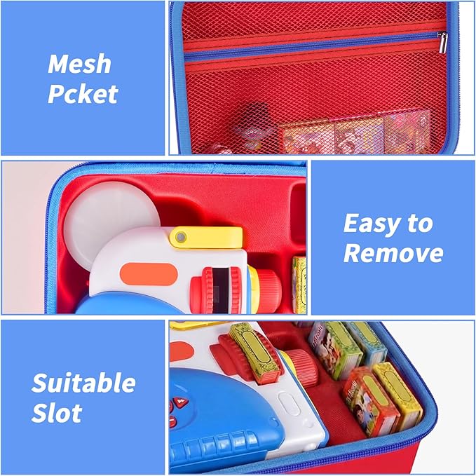 Case Compatible with Little Tikes for Story Dream Machine Books Starter Set, Toys Protective Container for Little Tikes for Storytime Audio Play Real for Littles Character Collection (Box Only), Red