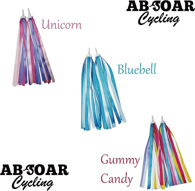Colorful Bike Streamers Girls Boys Kids Bicycle Tassel Ribbon Handlebar Scooter Streamer 2 Pairs 18 Bands