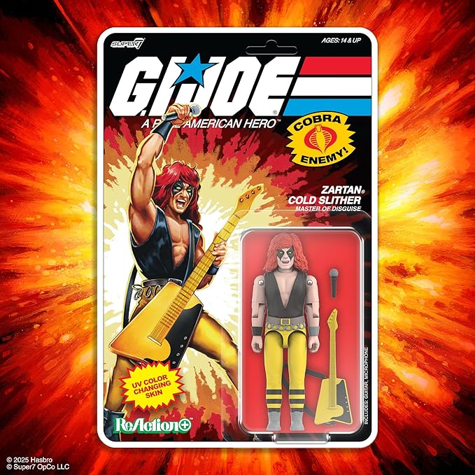 Super7 Reaction+ G.I. Joe Zartan Cold Slither (Cartoon) - 3.75" G.I. Joe Action Figure with Accessories Classic Cartoon Collectibles and Retro Toys
