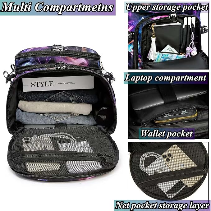 Gym Duffle Bag Backpack with Shoe Compartment,4 ways Travel Backpack for Women and Men,Multi-Functional Weekender bag with Waterproof Layer&Laptop Compartment for Fitness, Travel,Camping