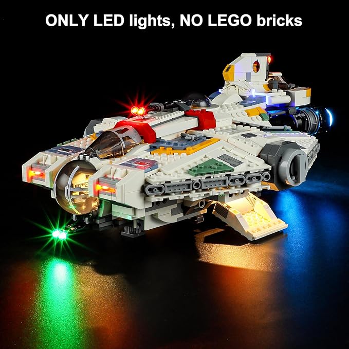 Vaodest LED Light for Lego Star Wars Ghost & Phantom II 75357 Set,Design and Configuration Compatible with Model 75357(LED Light Only, Not Building Block Kit)