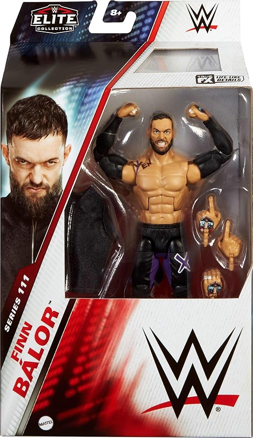 Mattel WWE Elite Action Figure & Accessories, 6-inch Collectible Finn Balor with 25 Articulation Points, Life-Like Look & Swappable Hands