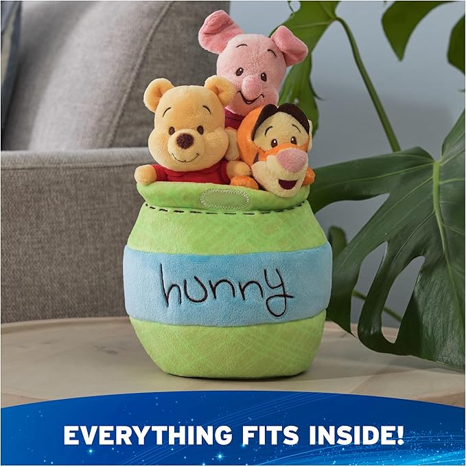GUND Disney Official Winnie The Pooh Plush Playset with Pooh, Tigger, and Piglet, Sensory Toy Stuffed Animals for Ages 0 and Up, Green, 8”