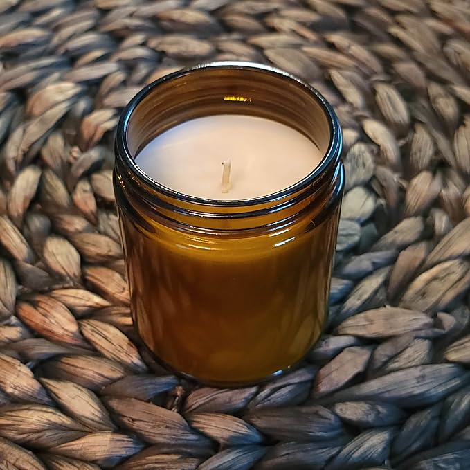 Arctic Wicks Scented Coconut Beeswax Candles | Coconut Beeswax Non Toxic Candle 9oz Amber | Farmhouse Candles Non-Toxic Clean Burn 100% USDA Certified Biobased (Black Coral & Moss)