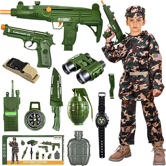 Army Costume for Boys, Halloween Costumes for Kids, Military Costumes with Accessories