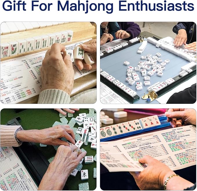 Mahjong Cards 2025 Official Revision, 8 Pcs Large Size Print National Mahjong League Card 2025, Easy-to-Read Rule Cards for American Mah Jongg